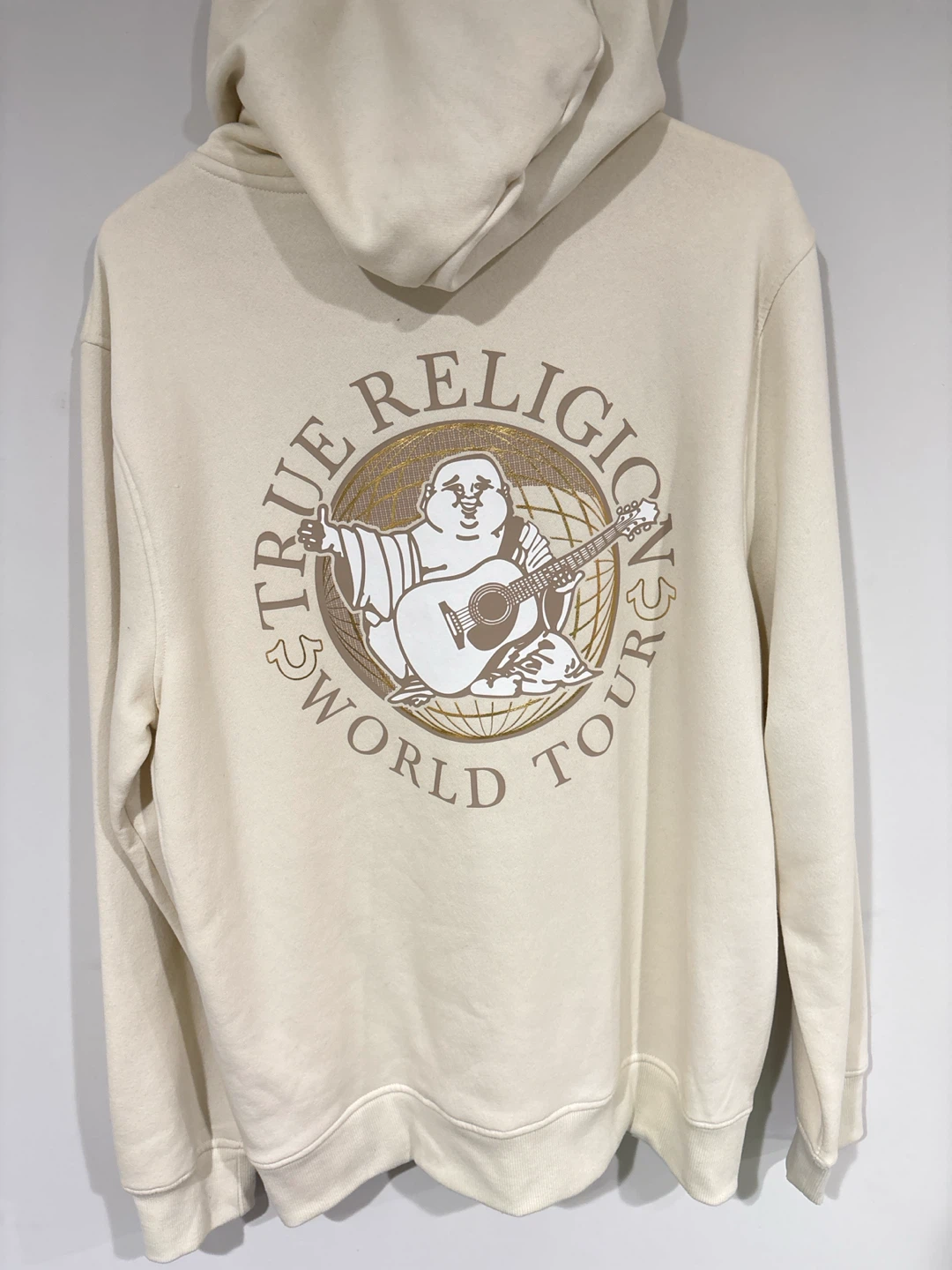 True Religion World Tour Zip Hoodie Cream L/G