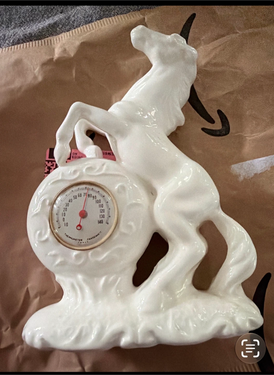 White Ceramic Unicorn Thermometer