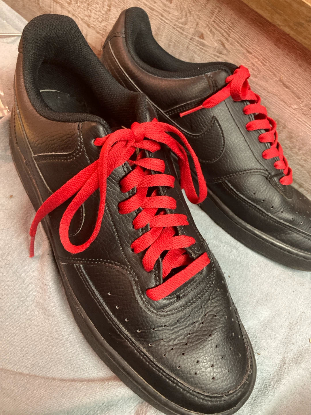 Nike Court Vision Low Men's Shoes Black with red laces - photo 4