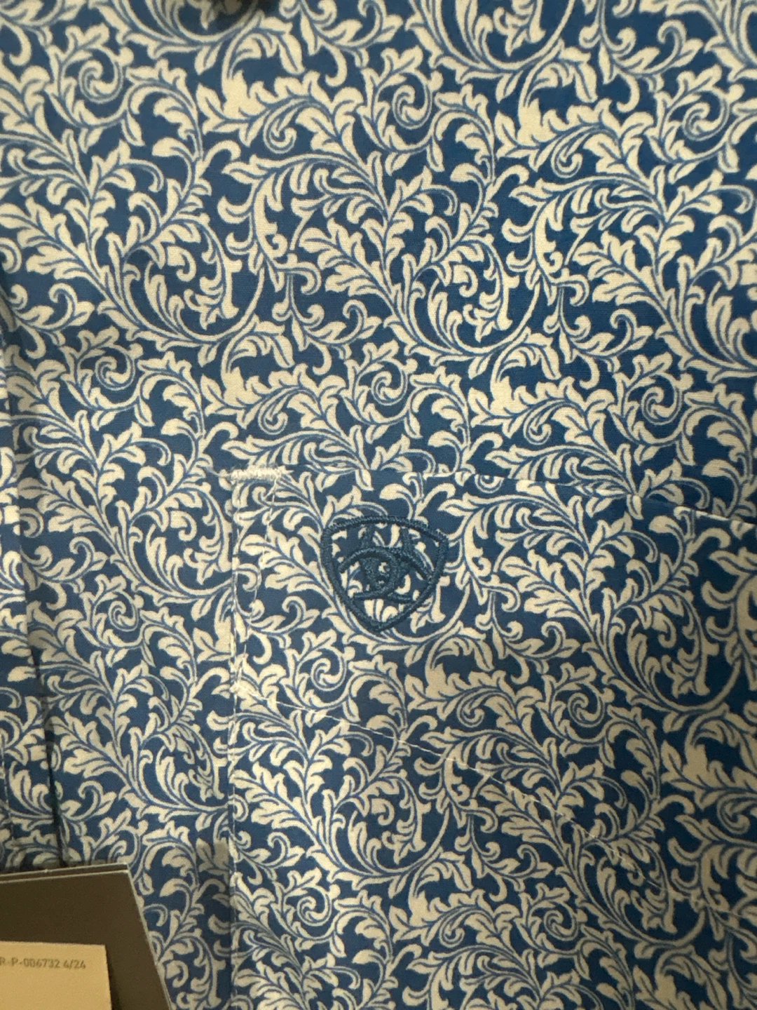 Ariat Men's Blue Floral Long Sleeve Button-Up Shirt Size Medium - photo 3