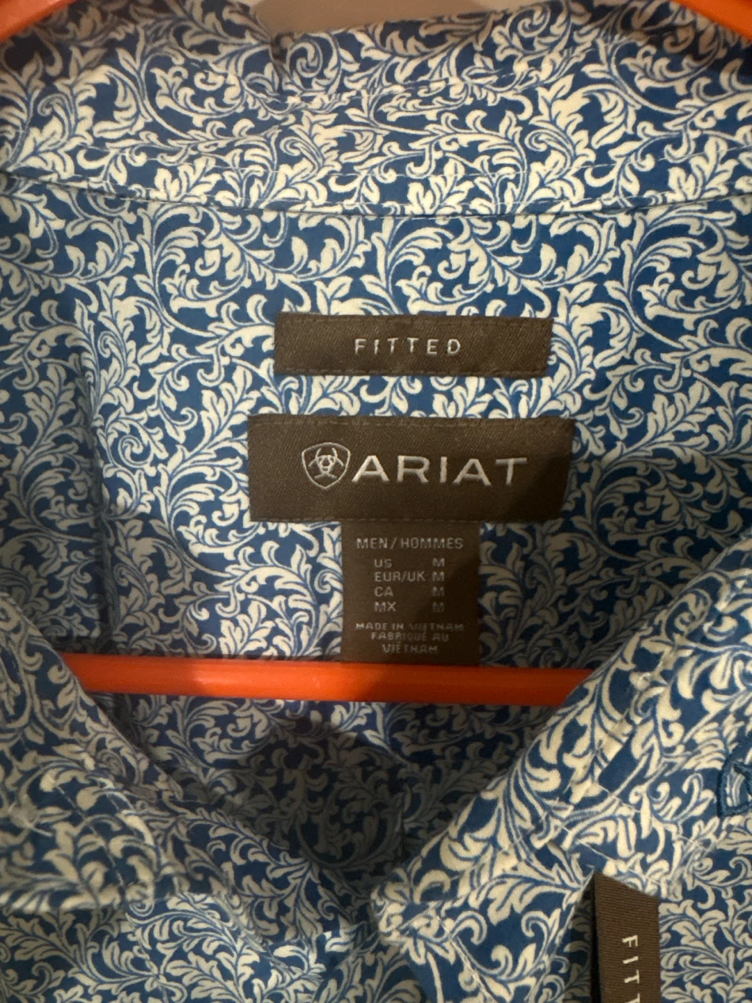 Ariat Men's Blue Floral Long Sleeve Button-Up Shirt Size Medium - photo 5
