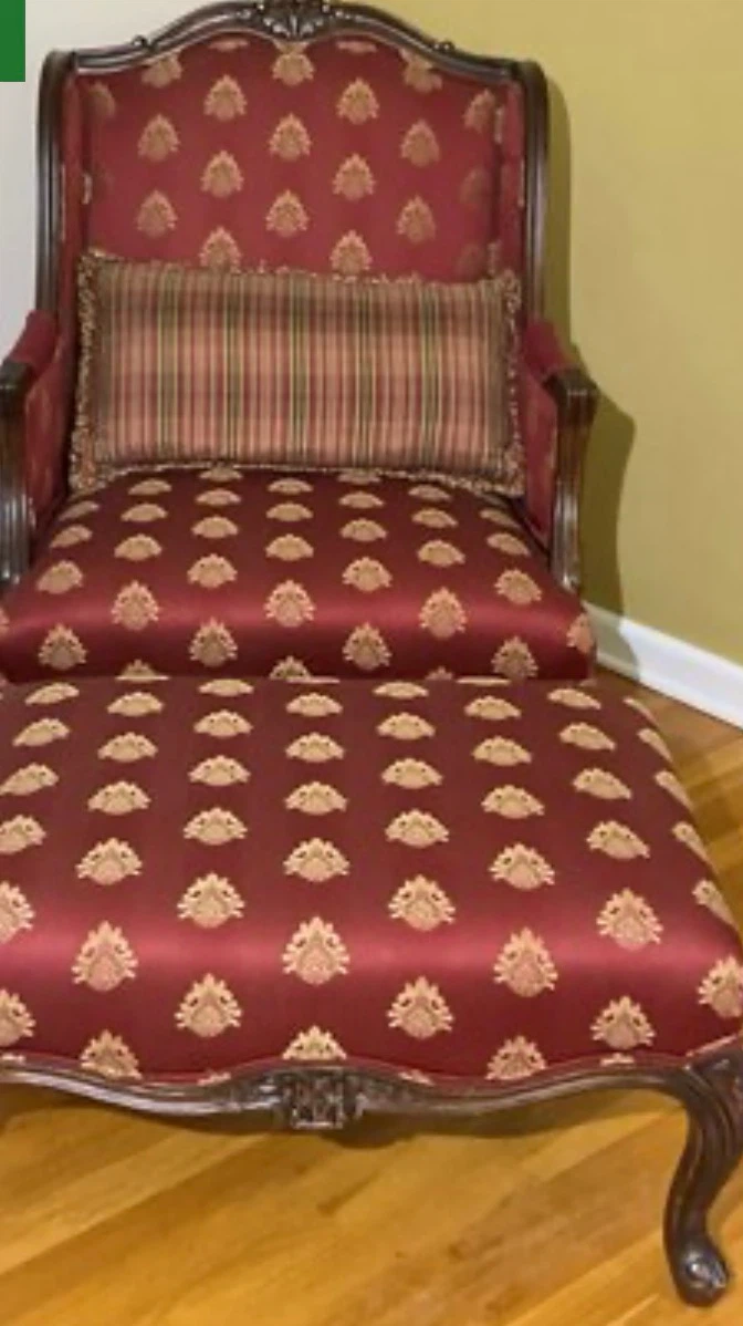 Ornate Wingback Accent Chair with Ottoman - photo 2