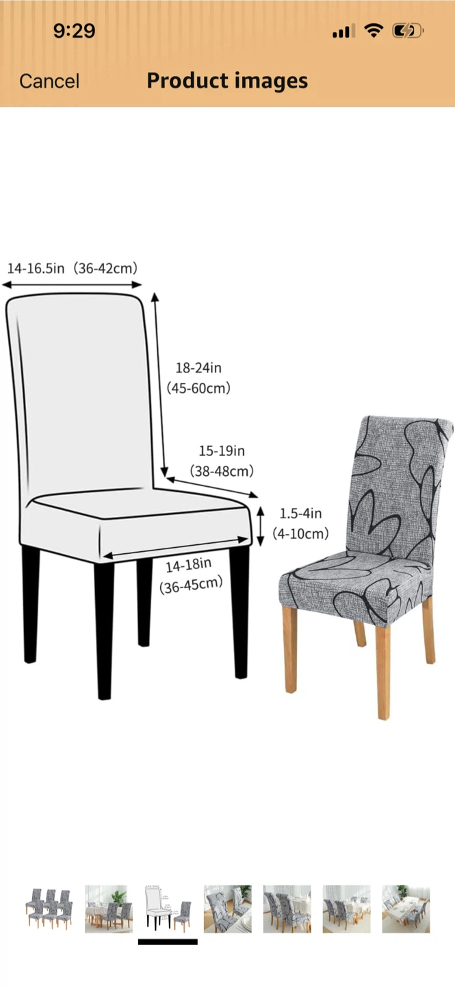 New-Set of 6 Grey Floral Dining Chair Covers - photo 3