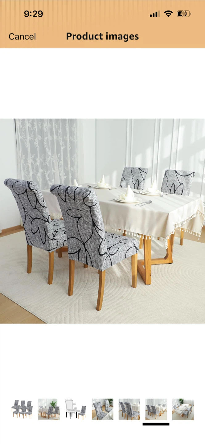 New-Set of 6 Grey Floral Dining Chair Covers - photo 4