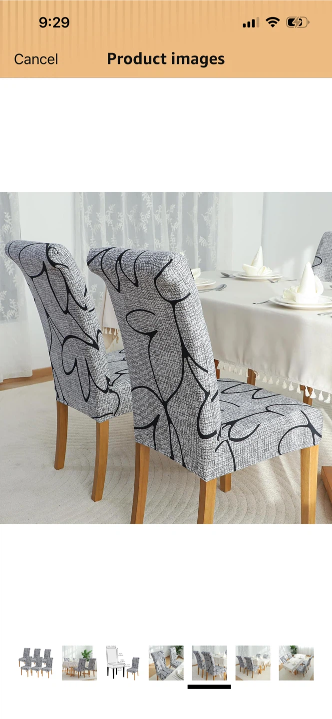 New-Set of 6 Grey Floral Dining Chair Covers - photo 5