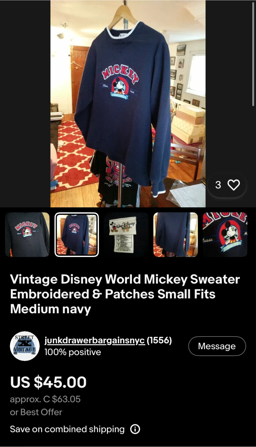 Vintage Disney World Classic Mickey Mouse Sweater - XL - photo 5