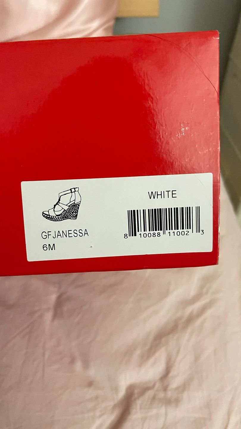 White GUESS GF Janessa Wedge Sandals - photo 3