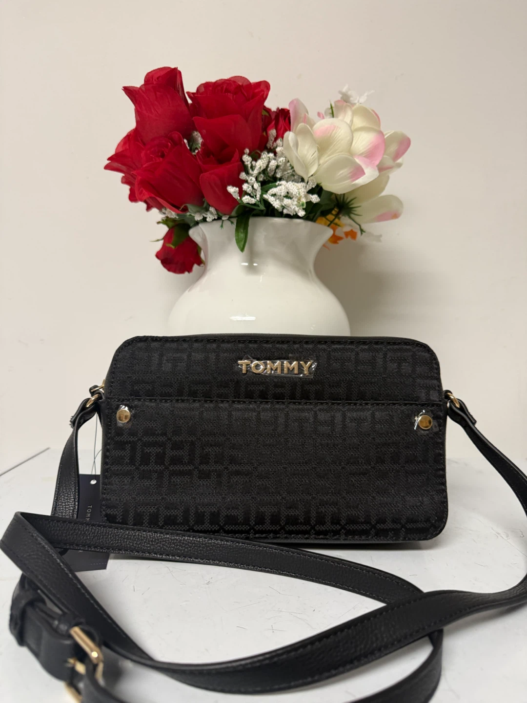 Tommy Hilfiger Black Monogram Crossbody Bag