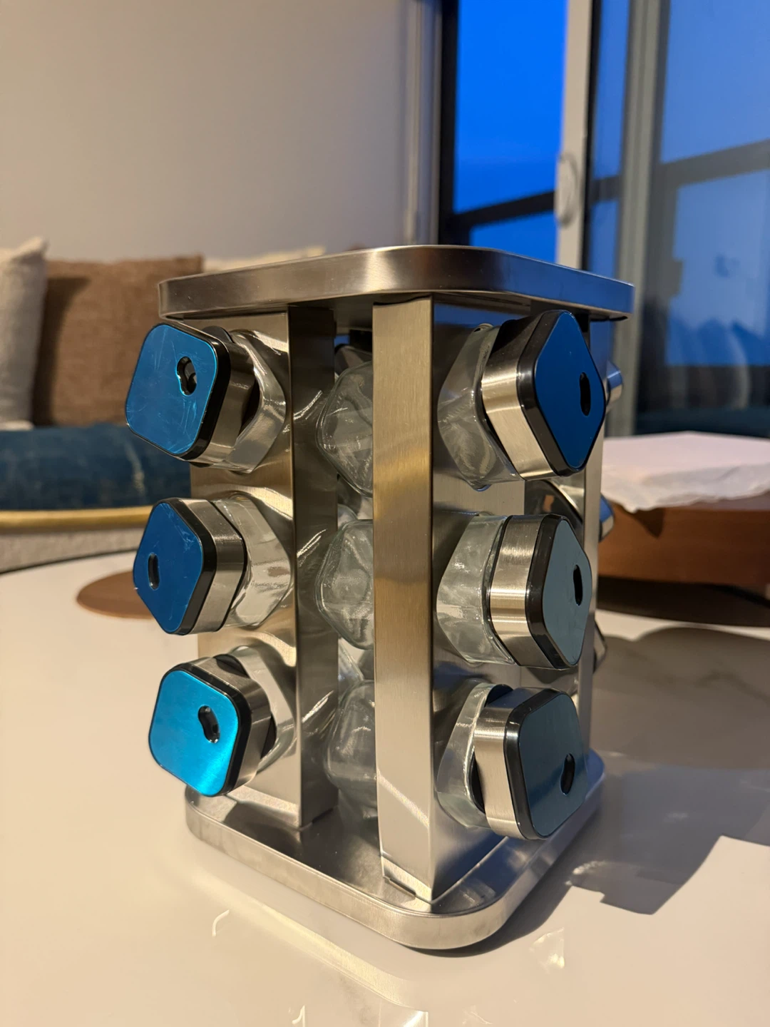 Rotating Spice Rack with Jars