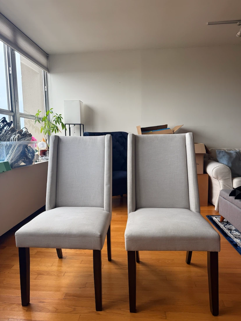 Set of 2 Light Gray Dining Chairs