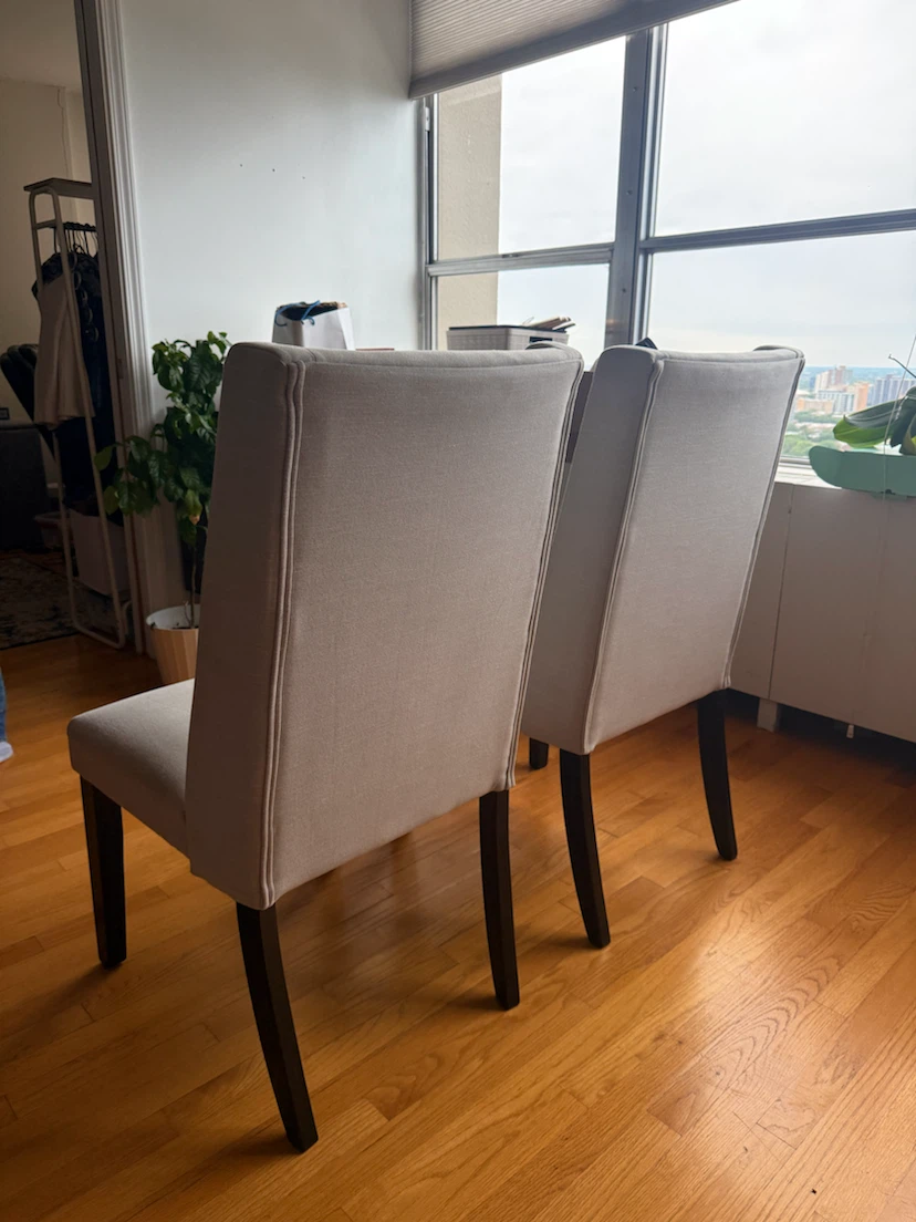 Set of 2 Light Gray Dining Chairs - photo 3