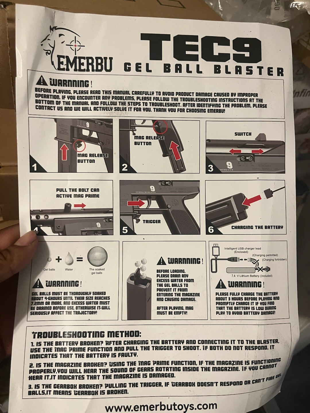 Emerbu Tec9 Gel Ball Blaster - photo 4
