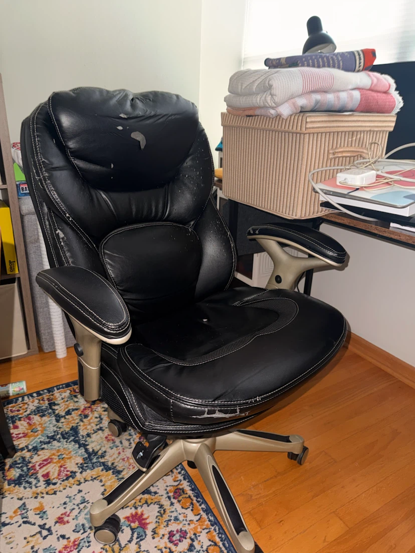 Black Faux Leather Office Chair