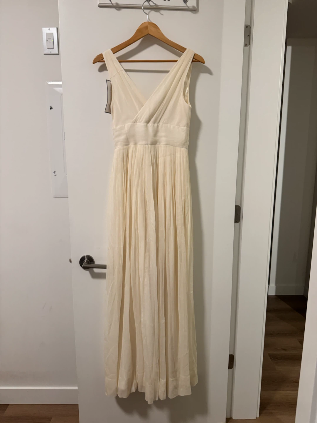 J.Crew 100% Silk Ivory Maxi Dress - Size 8 Petite - photo 2