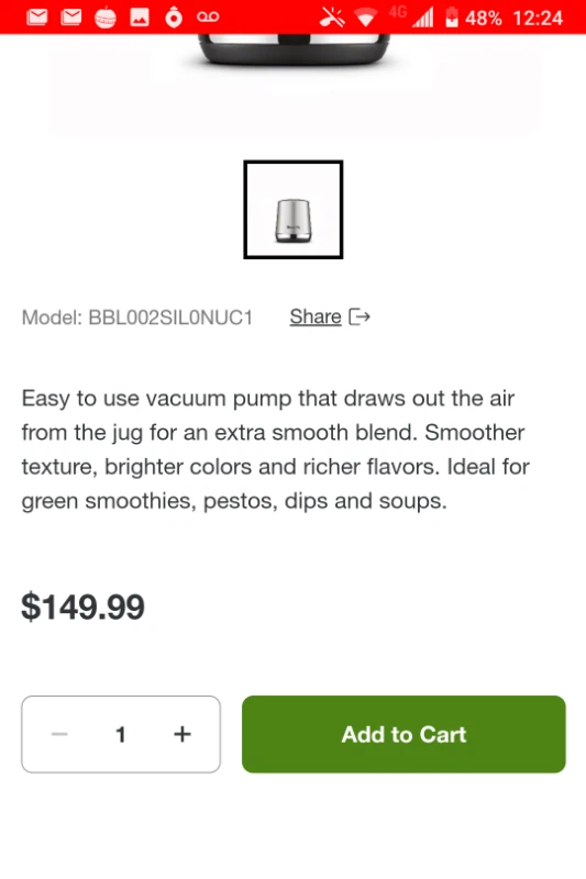 *New* $170 Breville Vac Q Blender Attachment - photo 2