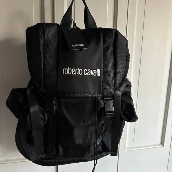 Roberto Cavalli Black Backpack