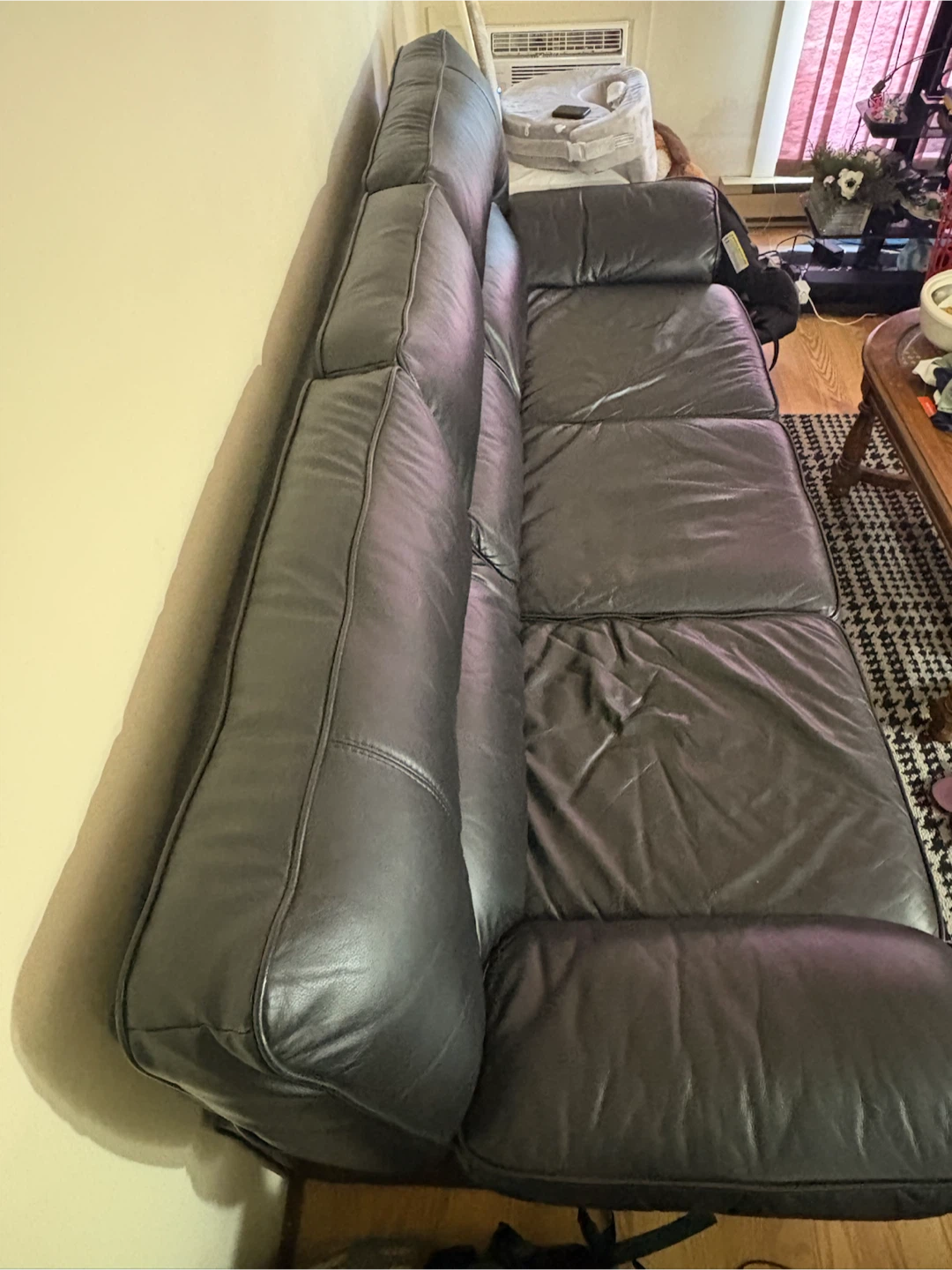 Black Leather Sofa - photo 3