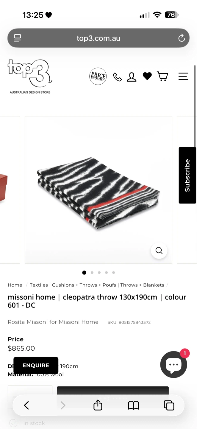 Missoni Home Cleopatra Throw Blanket 130x190cm
