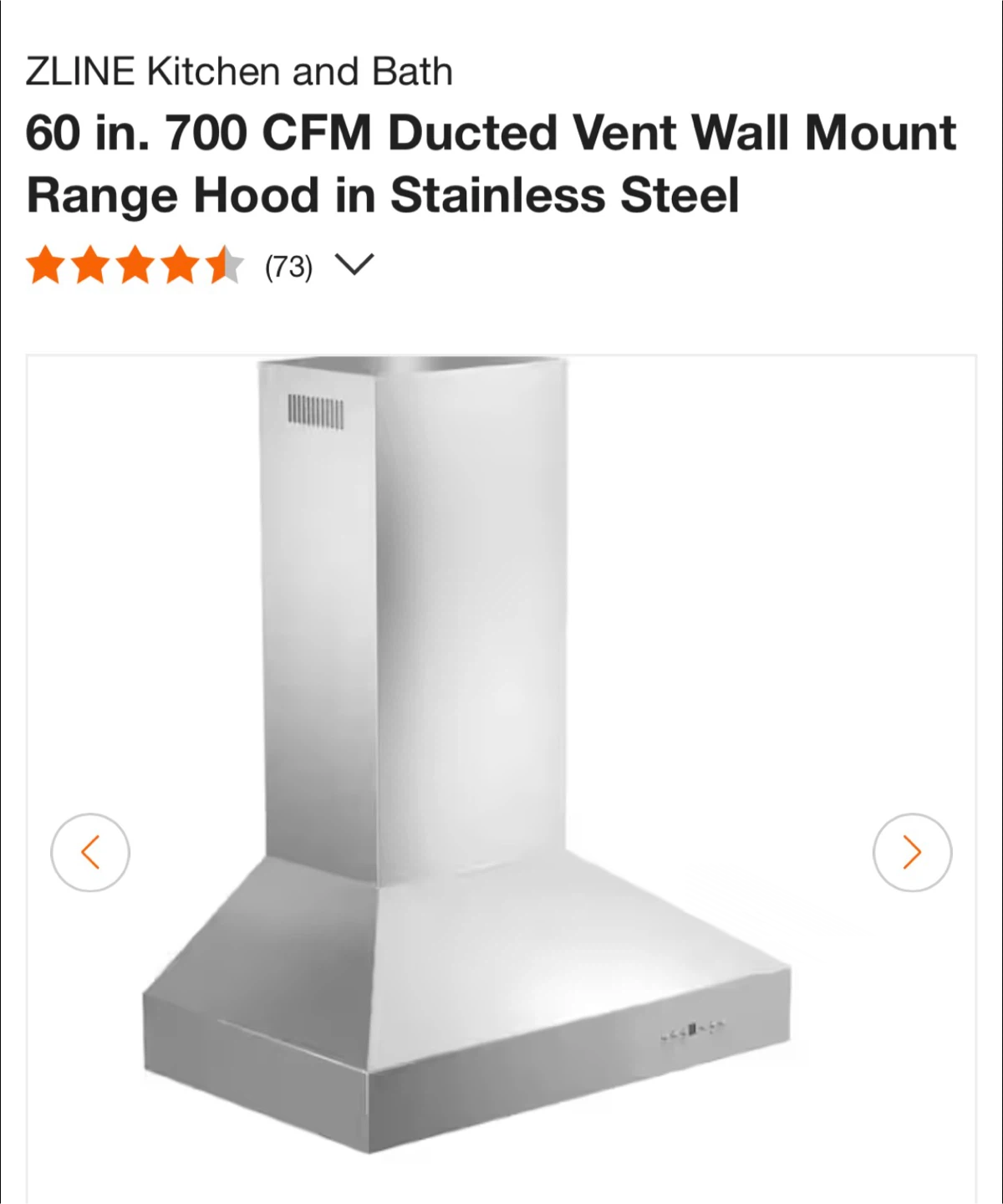 ZLINE 60 in. 700 CFM Ducted Vent Wall Mount Range Hood - photo 3