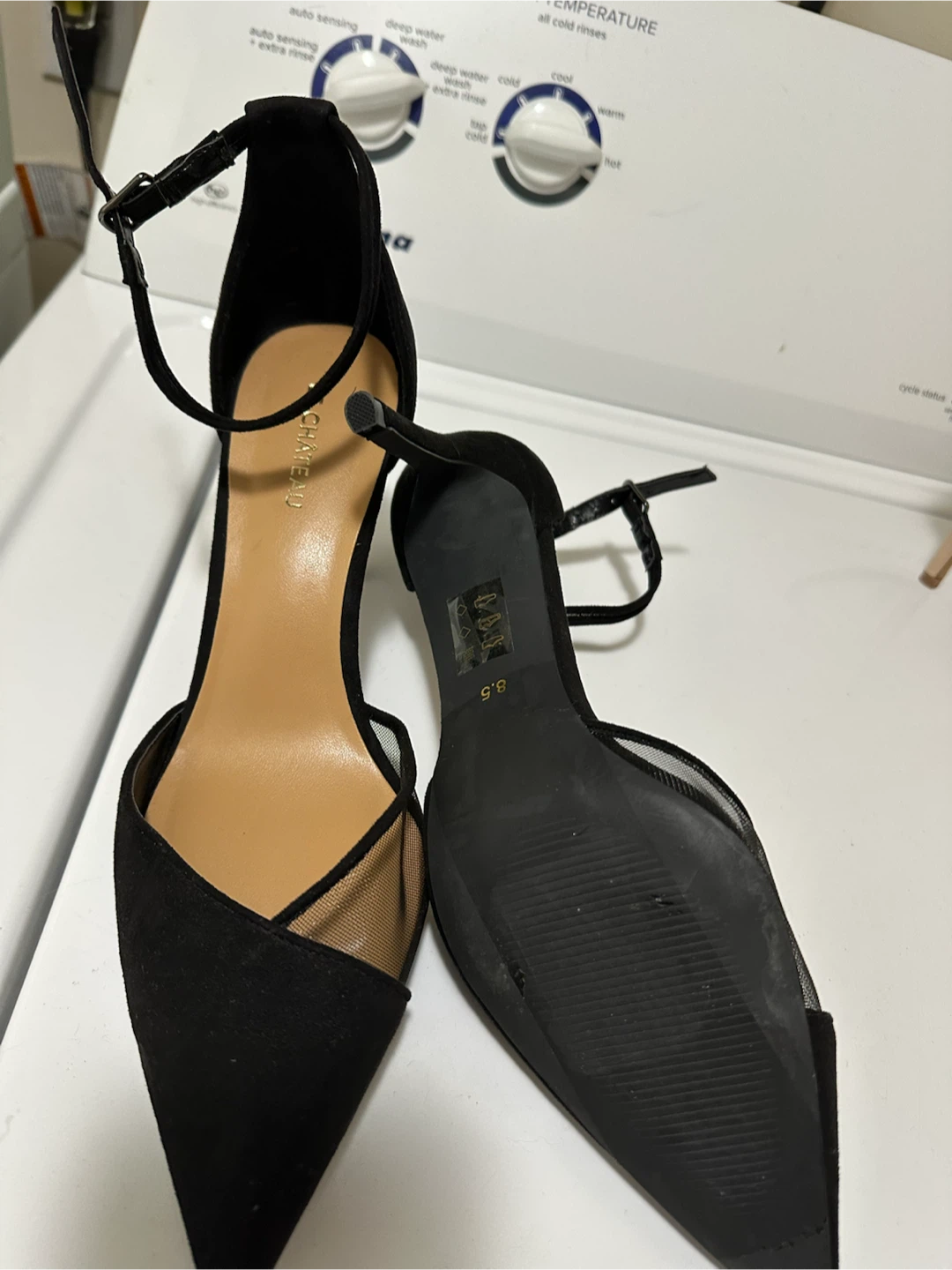 Le Château Black Suede Mesh Heels - photo 2