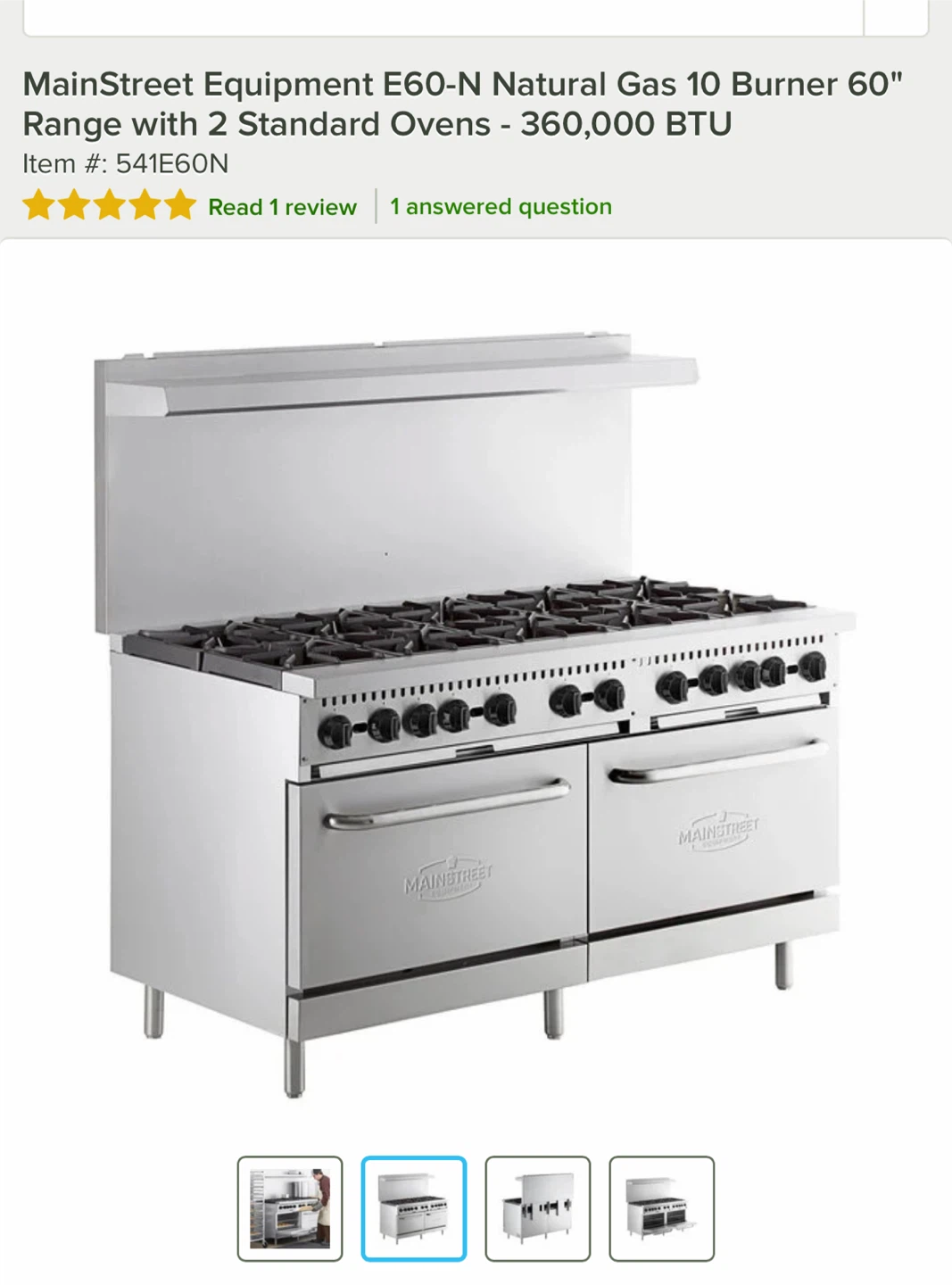 MainStreet Natural 60” Gas Range 2 ovens - photo 5