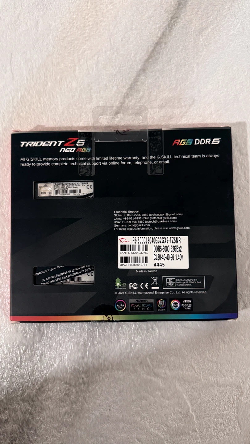64GB (2x32GB) DDR5 6000MHz CL30 RAM G.Skill Trident Z5 Neo - photo 2