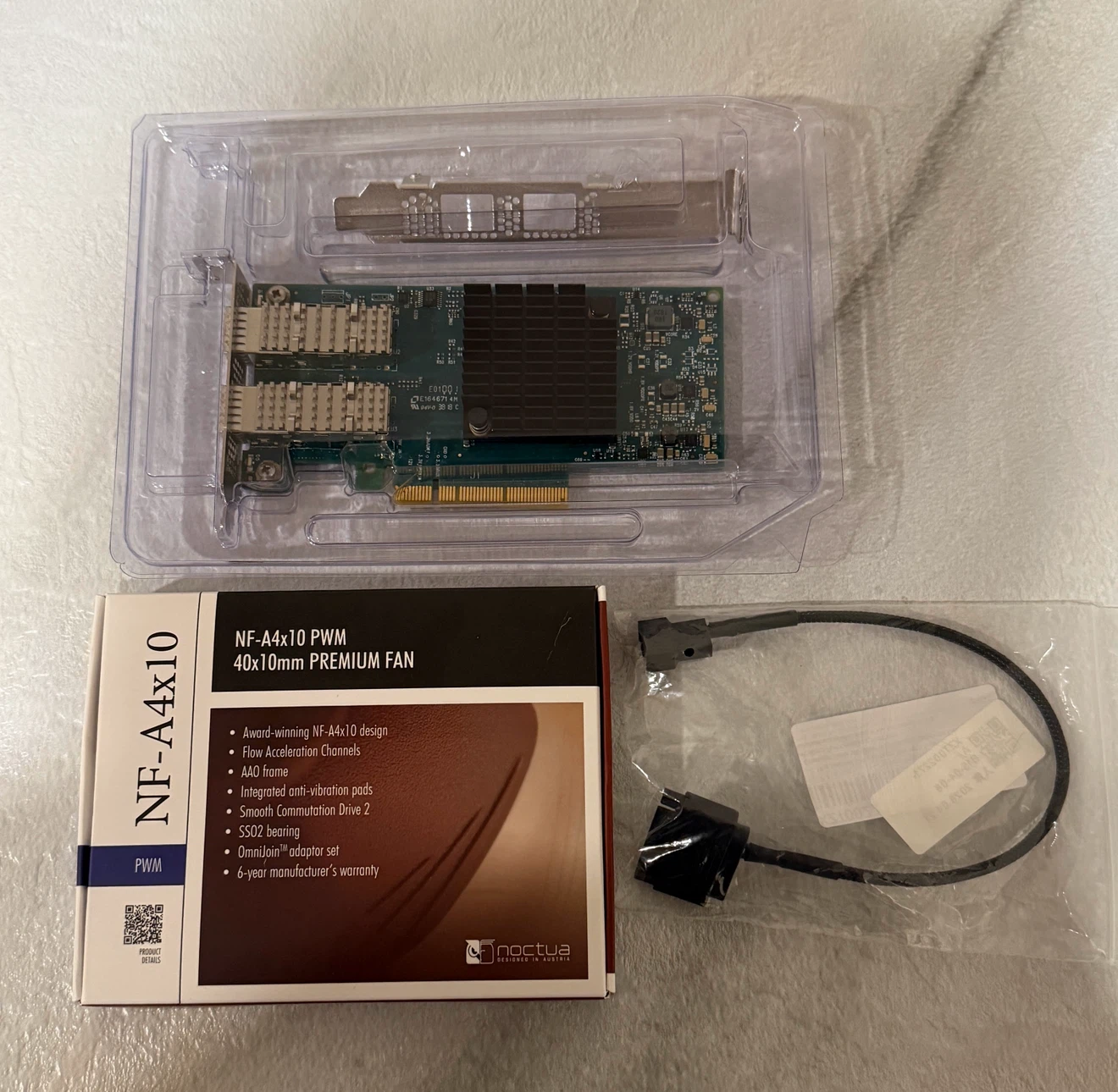 Nvidia Mellanox ConnectX-4 SFP28 NIC 25Gbps w/ Quiet Noctua Fan