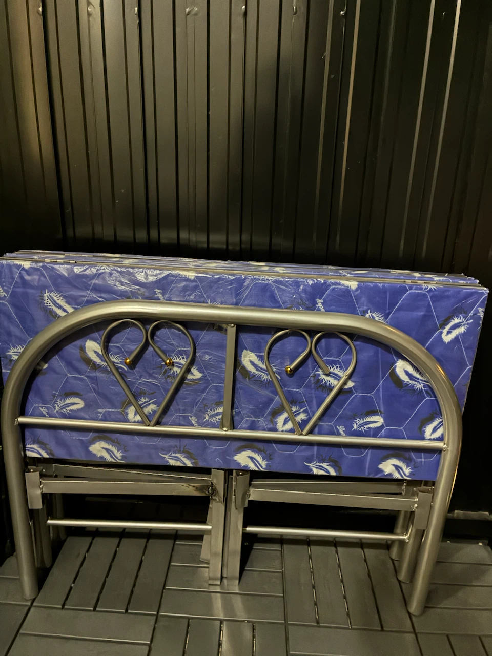 Folding Bed Frame with Mattress