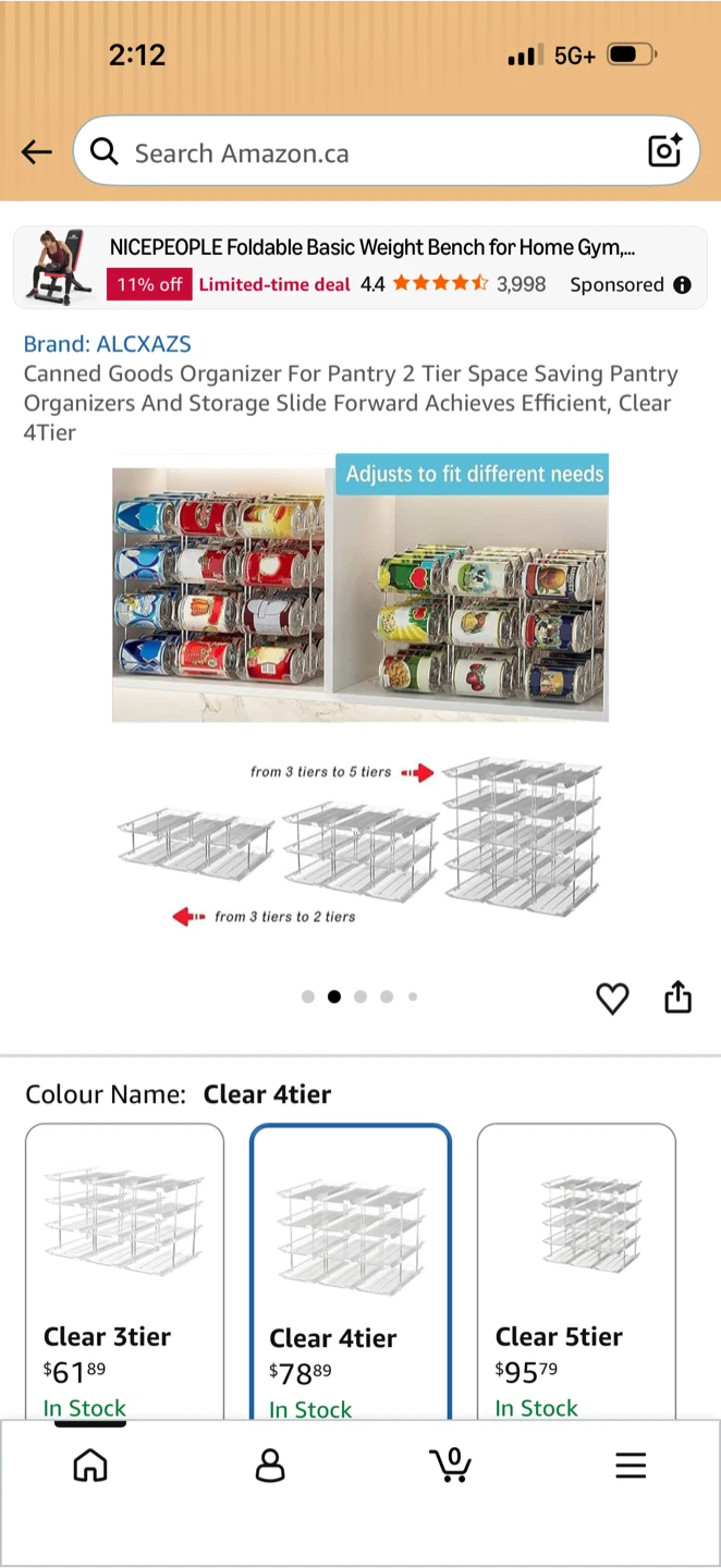 ALCXAZS 4 Tier Clear Can Organizer