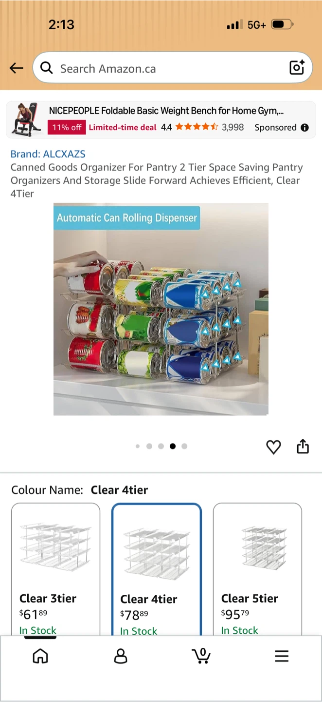 ALCXAZS 4 Tier Clear Can Organizer - photo 2