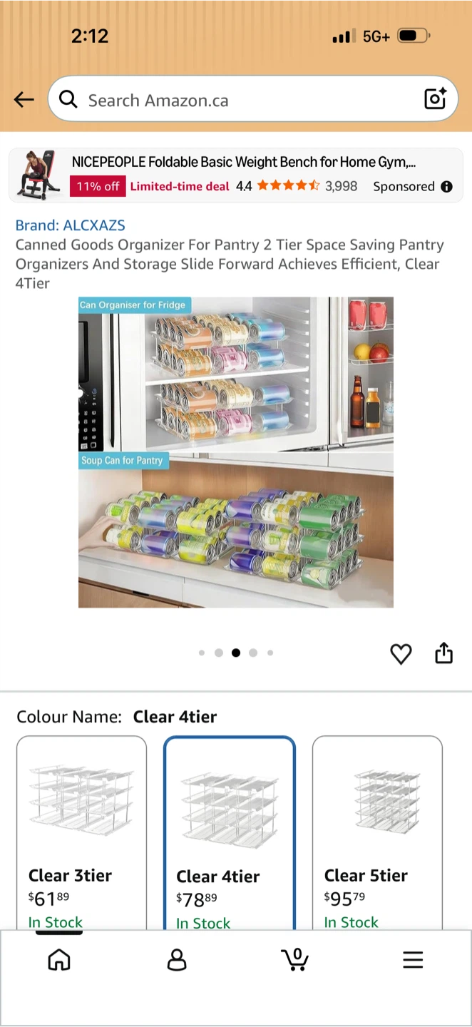 ALCXAZS 4 Tier Clear Can Organizer - photo 3