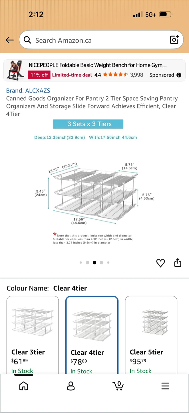 ALCXAZS 4 Tier Clear Can Organizer - photo 4
