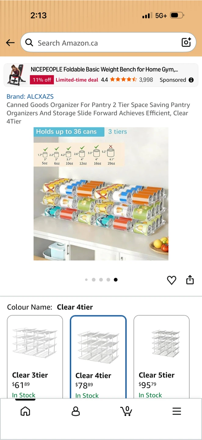ALCXAZS 4 Tier Clear Can Organizer - photo 5