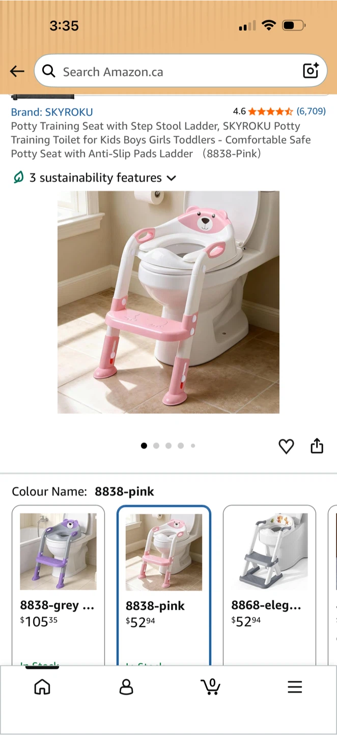 SKYROKU Potty Training Seat with Step Stool Ladder - Pink - photo 3