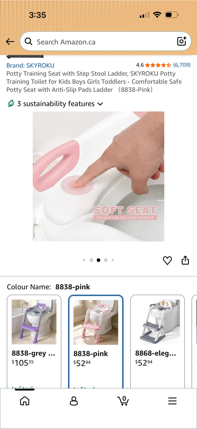 SKYROKU Potty Training Seat with Step Stool Ladder - Pink - photo 4