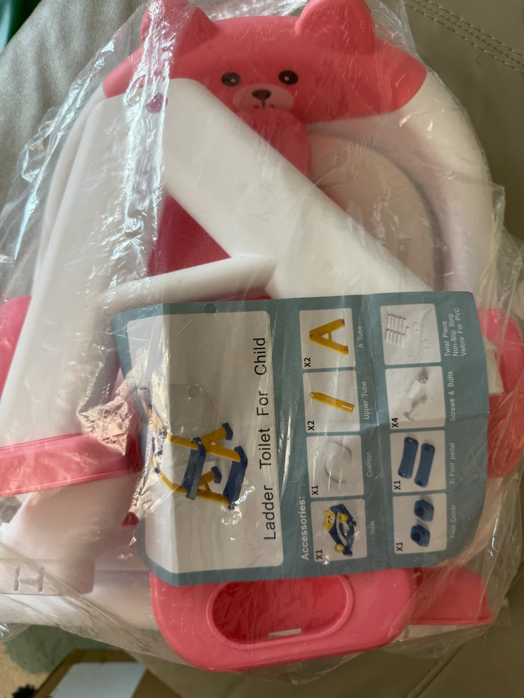 SKYROKU Potty Training Seat with Step Stool Ladder - Pink - photo 5