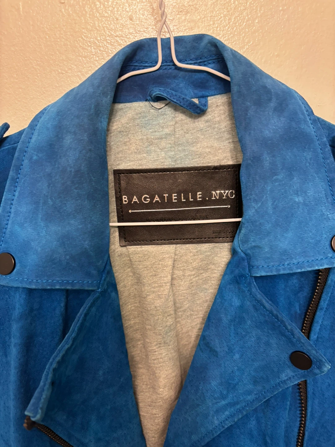 Bagatelle.NYC Blue genuine leather Suede Moto Jacket - photo 3