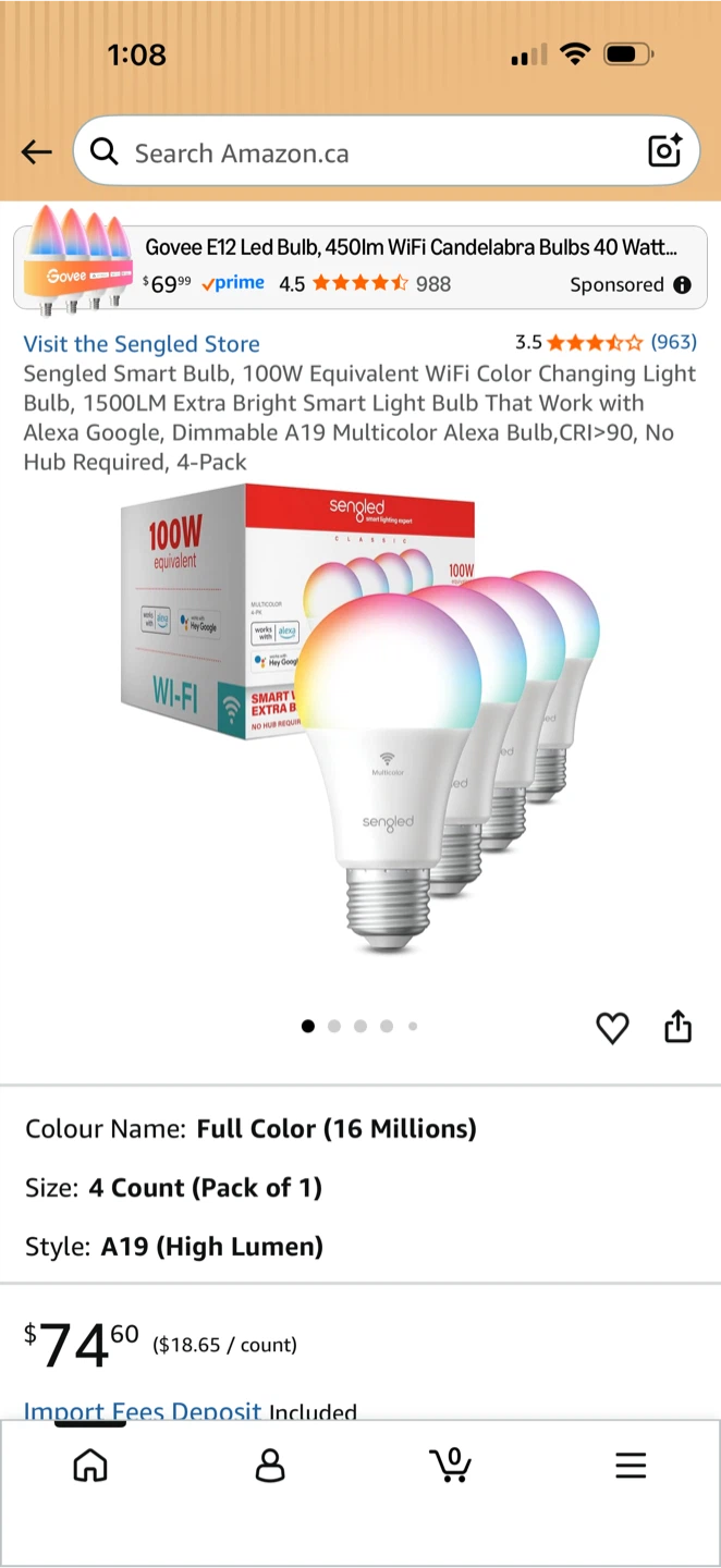 Sengled Smart Light Bulbs - 4 Pack