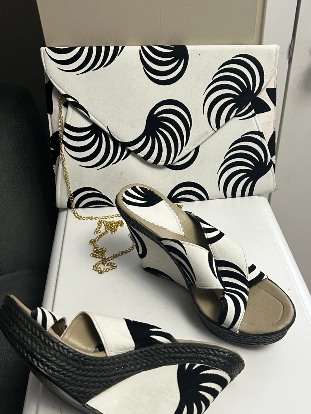 Wedge Sandals and Clutch Set