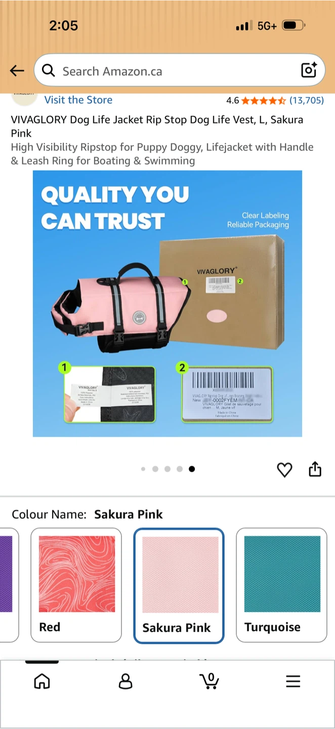 VIVAGLORY Dog Life Jacket XL Sakura Pink - photo 5