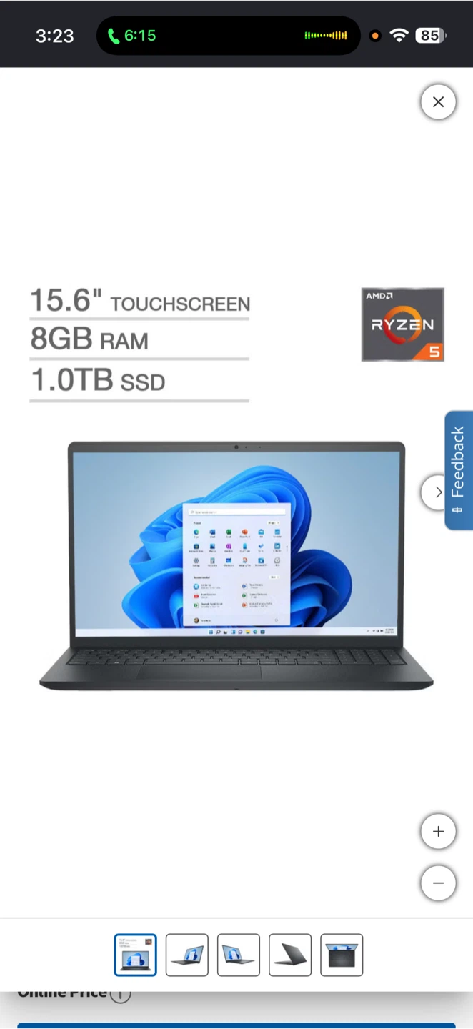 Dell Inspiron 15 Laptop 15.6" Touchscreen, 8GB RAM, 1TB SSD