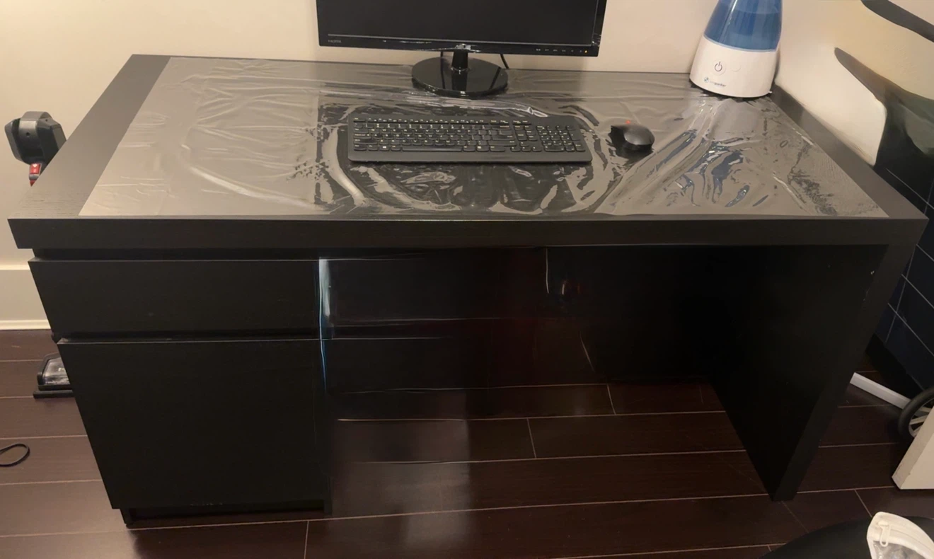 Malm Brown Desk with Drawers