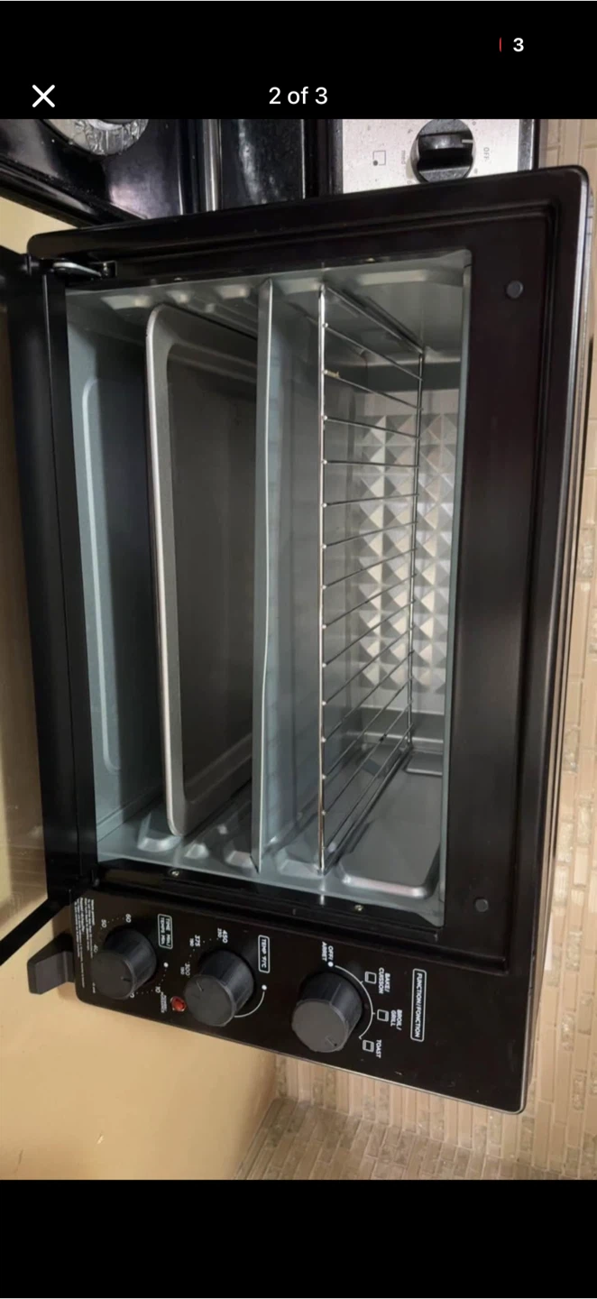 Black Toaster Oven with Baking Tray and Wire Rack - photo 2