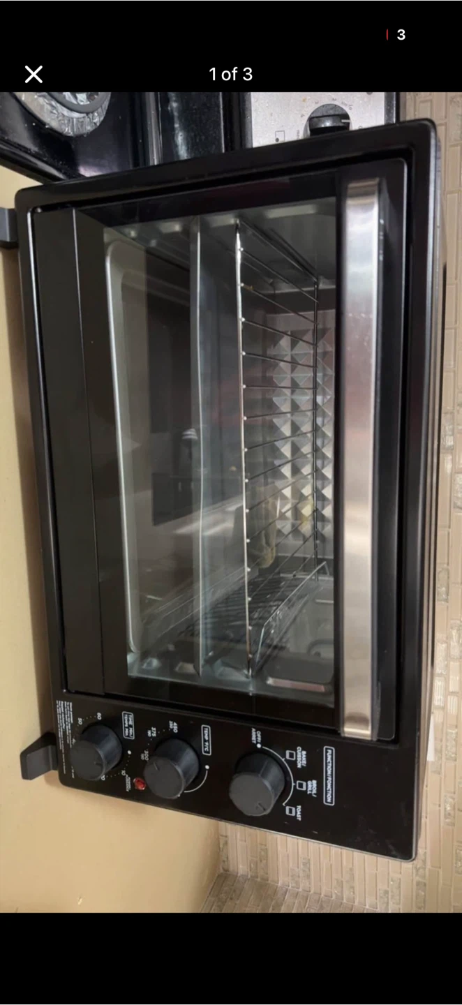 Black Toaster Oven with Baking Tray and Wire Rack - photo 3