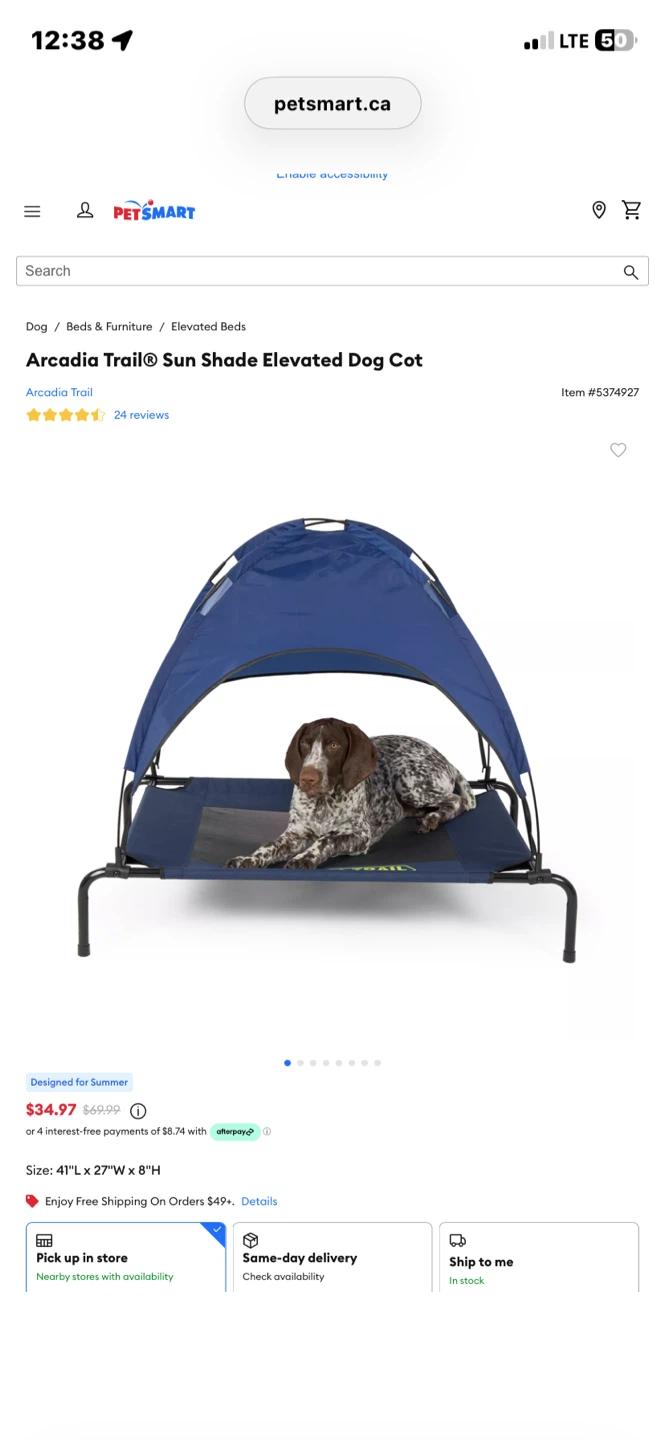 Arcadia Trail dog cot