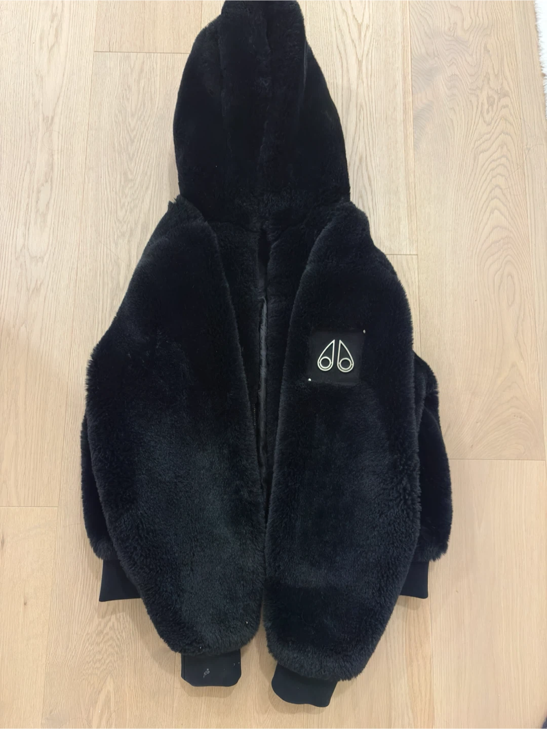 Moose Knuckles Black Faux Fur Bomber Jacket