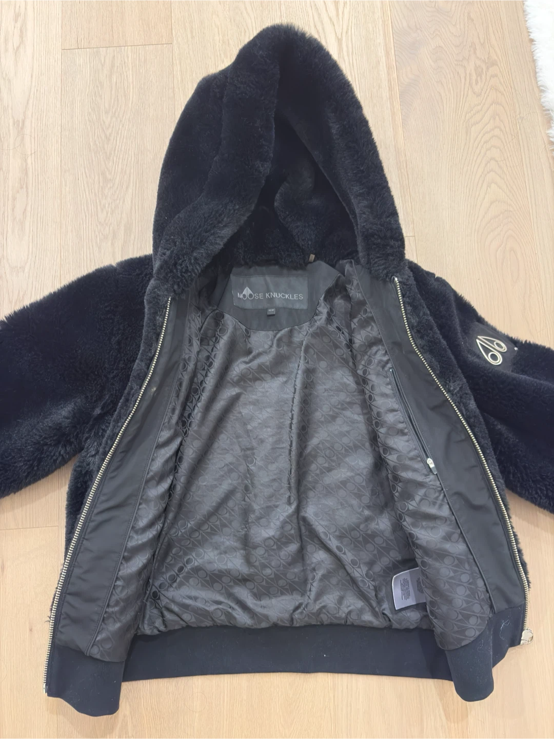 Moose Knuckles Black Faux Fur Bomber Jacket - photo 2