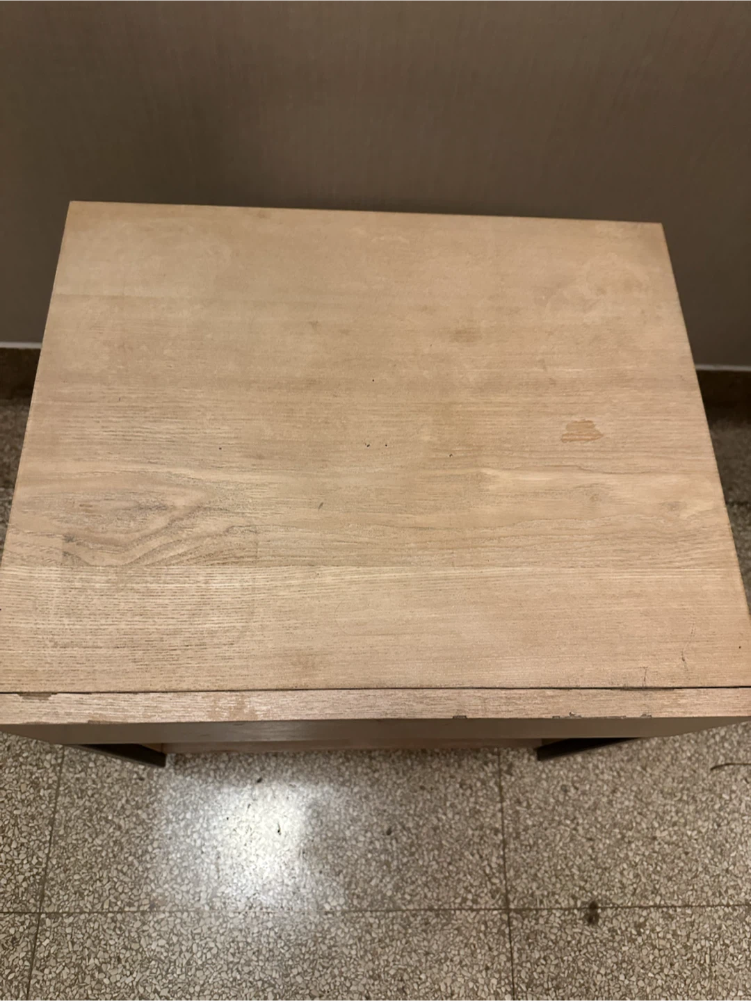 Rolling Wood and Metal Side Table with Drawer - photo 2