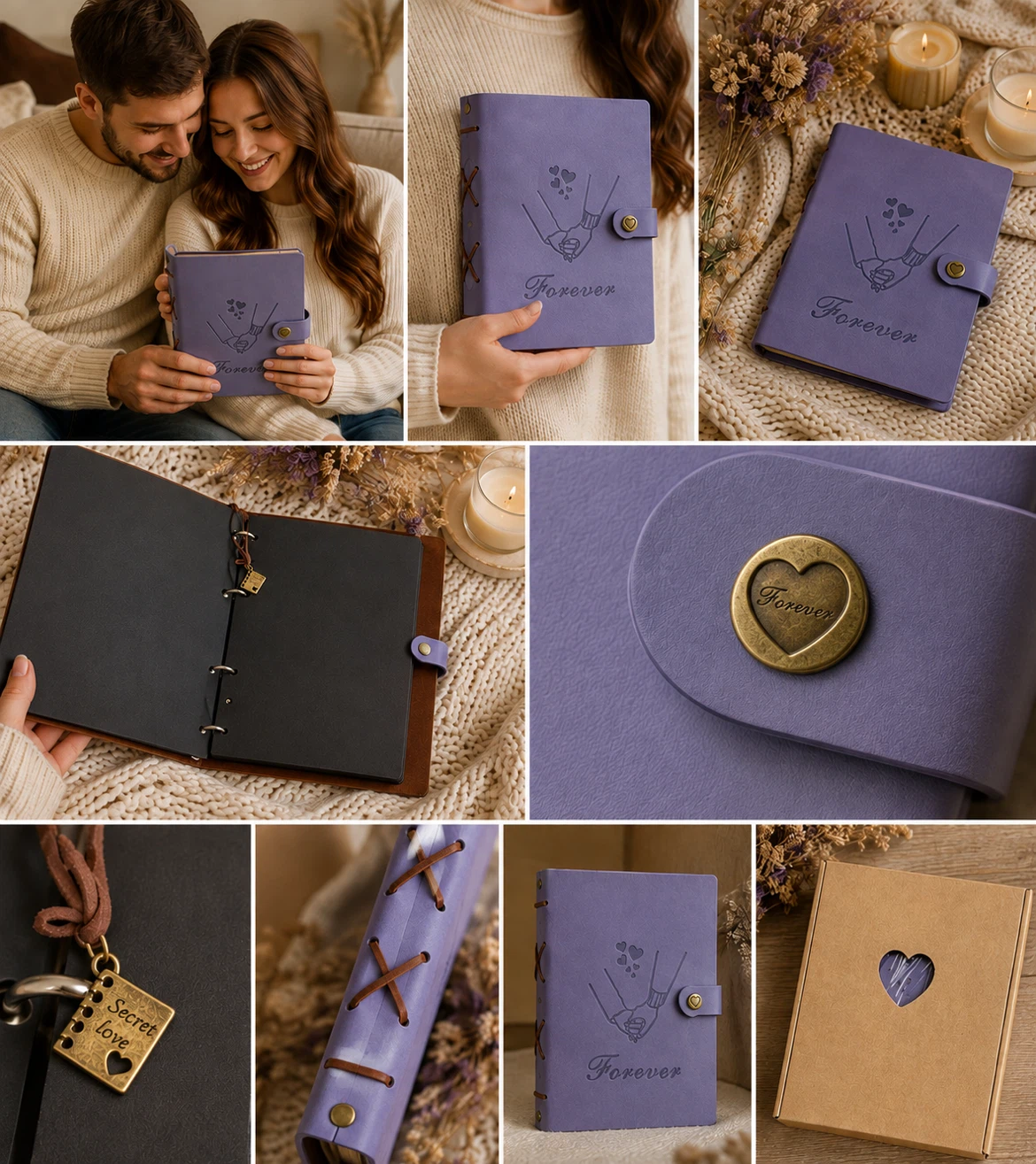 Handmade Style “Forever” Photo Album – Brand New in Gift Box