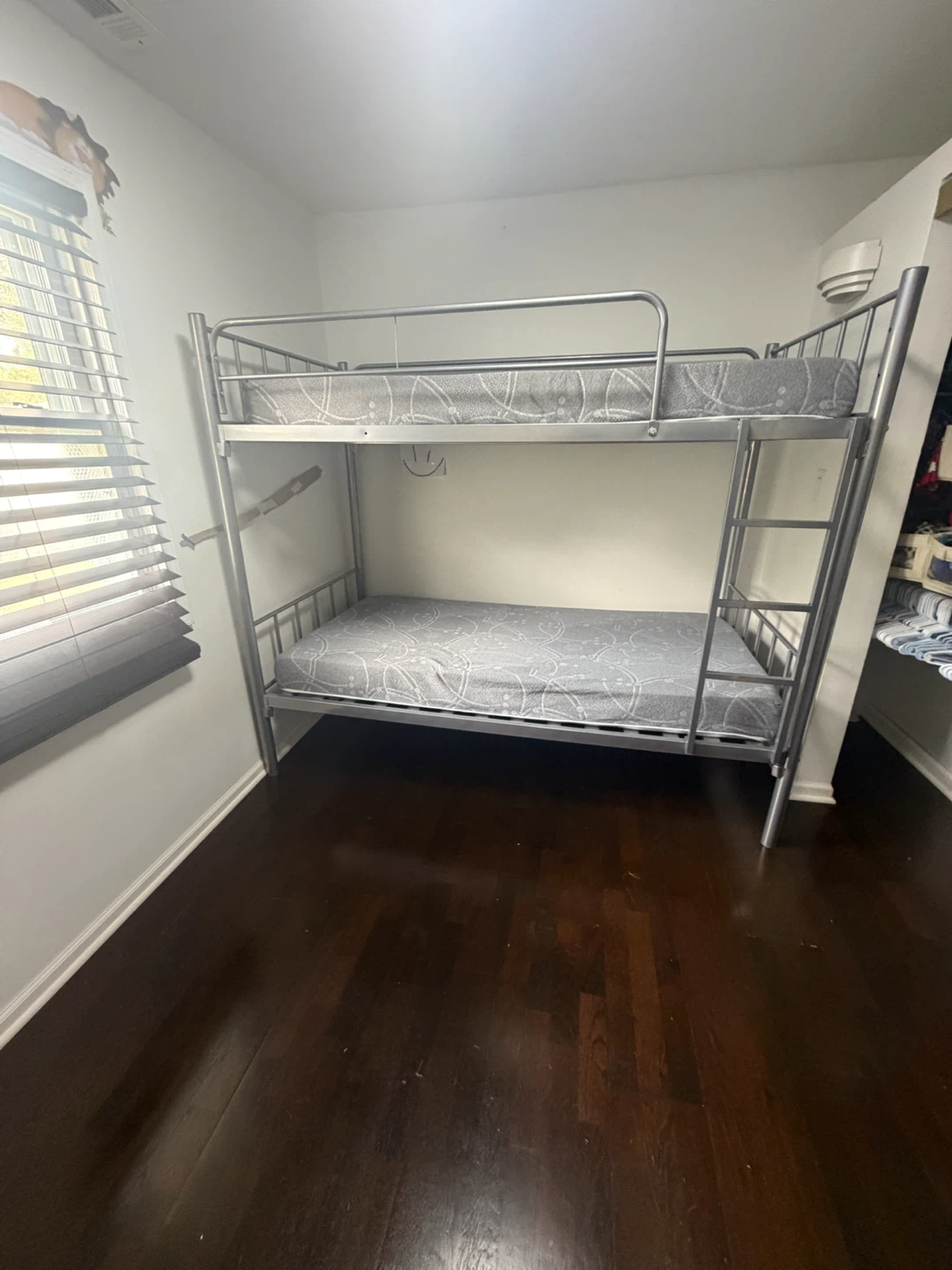 Silver Metal Bunk Bed